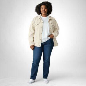 Levi Strauss & Co. Plus Size Oversized Heavy Denim Jacket, Cream. NEW! Size 2X